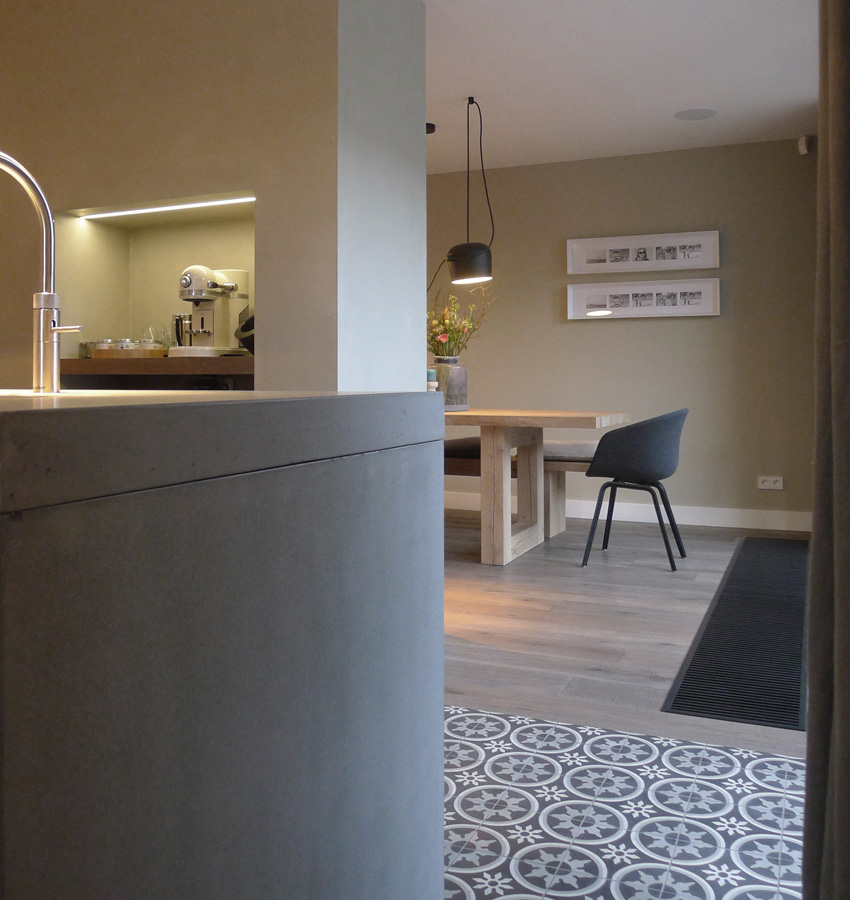 Ontwerp: Indelingsplan, keuken, haard, Sittard